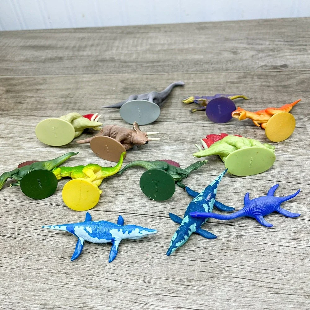 Phidal Dinosaur Figurine Lot of 12 T-Rex Stegosaurus Brachiosaurus Toy Figures